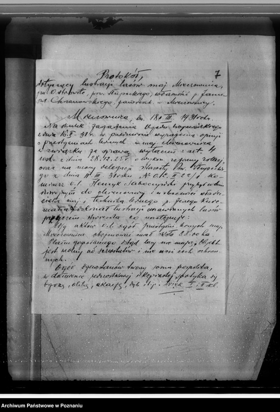 Obraz 11 z jednostki "Majątek Mieczownica powiat koniński wyłączenie obszarów leśnych w związku z wykonaniem reformy rolnej"