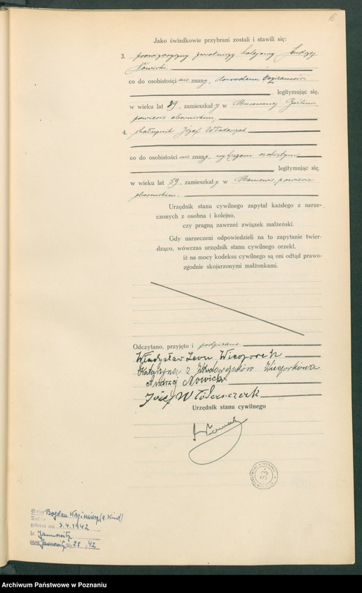 Obraz 17 z jednostki "Księga miejscowa małżeństw tom III [Rejestr główny małżeństw]"