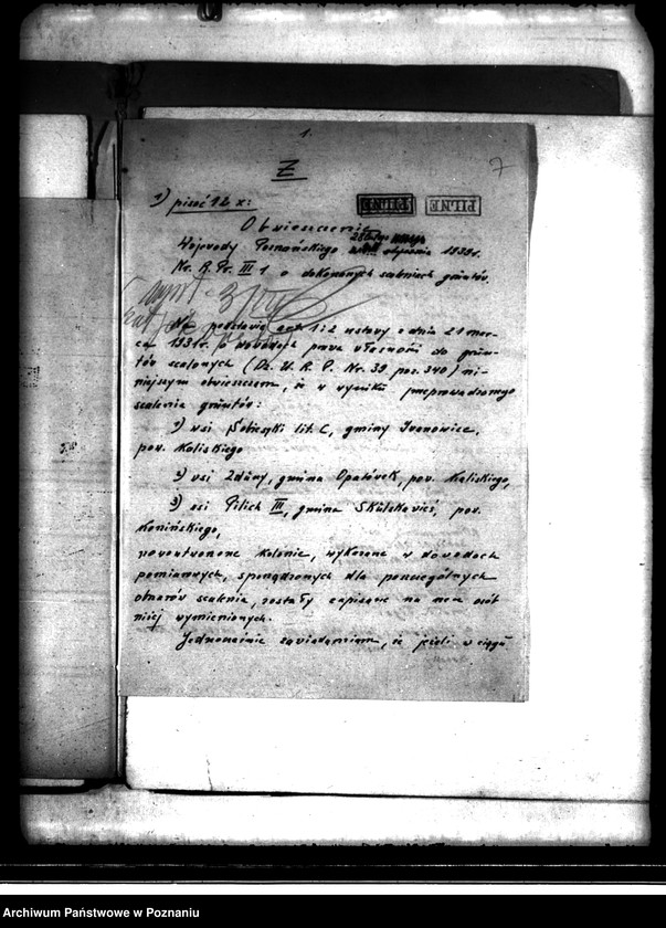 Obraz 11 z jednostki "Regulacja hipoteczna scalonych gruntów Sobiesęki powiatu kaliskiego"