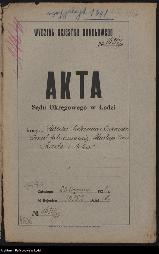 Obraz 2 z jednostki "I. Zelmanowicz, Mustafa – Pirim Zade i s-ka – turecka piekarnia i cukiernia"