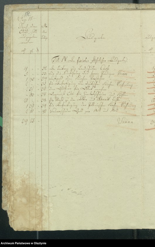 image.from.unit.number "Kirchen Rechnung über Einnahme und Ausgabe bei der ewangelischen deutschen und polnischen Kirche zu Riesenburg"