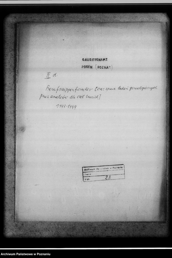 Obraz 4 z jednostki "Berufssippenforscher [oraz sprawa badań genealogicznych przez amatorów dla osób trzecich]"