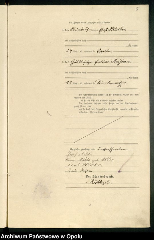 Obraz 9 z jednostki "Heiraths-Haupt-Register des Standsamts Bischofswalde pro 1900"