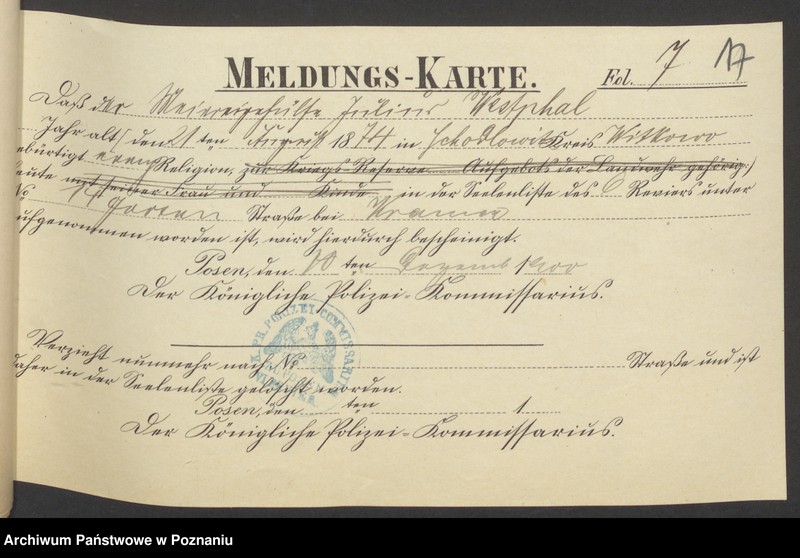 Obraz 19 z jednostki "Die von den Verlobten beigebrachten Urkunden zur Eheschliessung pro 1901. Vol I"