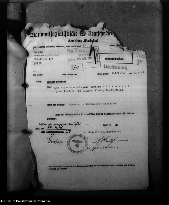 Obraz 13 z jednostki "Politische Beurteilungen der Angestellten"