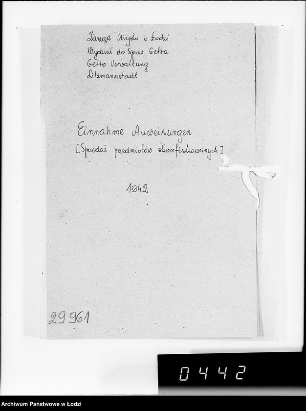 Obraz 5 z jednostki "Einnahme Anweisungen. [Sprzedaż przedmiotów skonfiskowanych]"