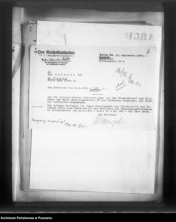 Obraz 11 z jednostki "Korespondencja w sprawie stanowiska urzędów budowlanych, rolnych, wodnych itp."