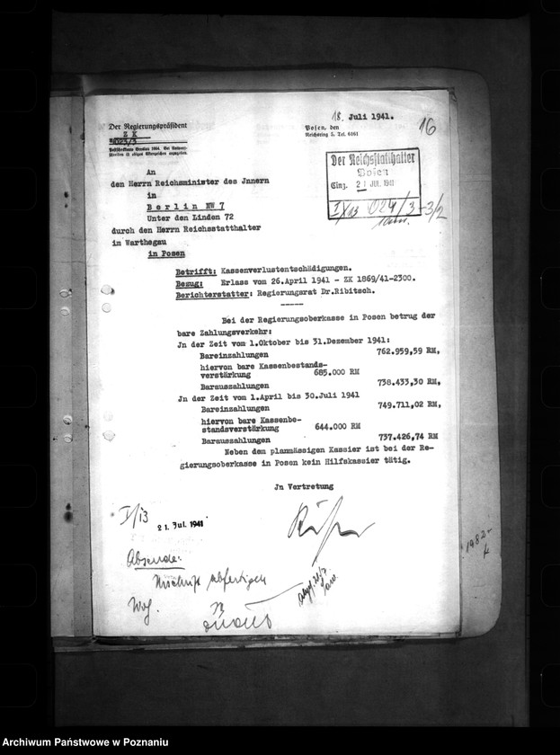 Obraz 20 z jednostki "Kassenverlust- Entschädigung"