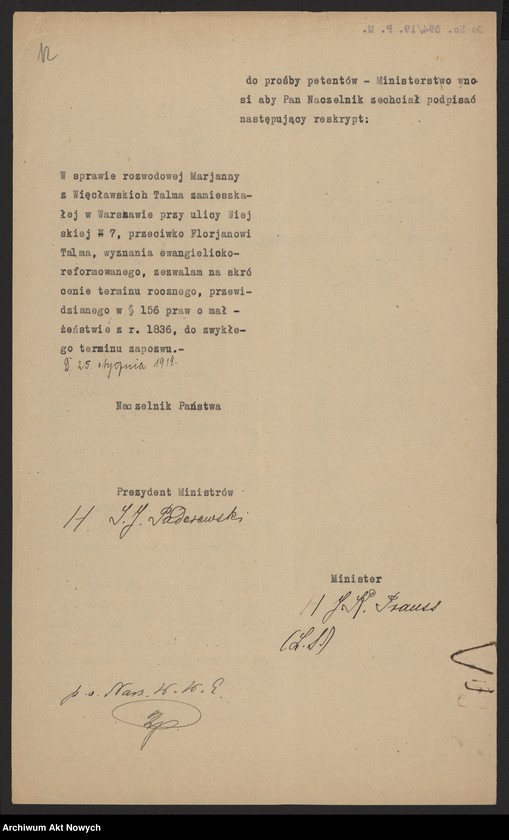 image.from.unit.number "(Reskrypty Naczelnika Państwa dotyczące skrócenia rocznego terminu zapozwu w sprawach rozwodowych rozpatrywanych przez Ewangelicko - Reformowany Sąd Konsystorski)"