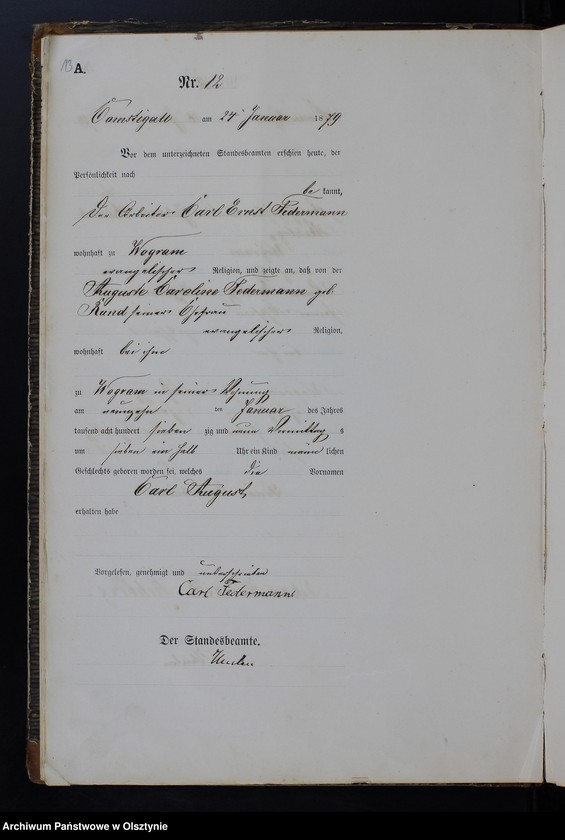 image.from.unit.number "Geburts-Haupt-Register Tom I,Nr 1 - 150"