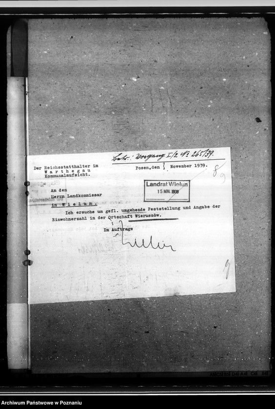 Obraz 12 z jednostki "Lageberichte aus dem Kreise Welun"