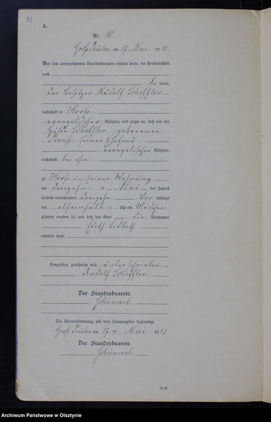 image.from.unit.number "Geburts-Neben-Register Nr 1 - 38 [Księga urodzeń- wtóropis ]"