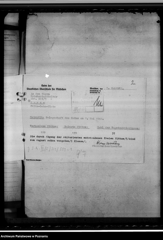 image.from.unit.number "Oberschule Schrimm (Śrem) Schülerzahl der Oberschulen 1944"