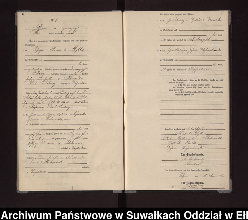 image.from.unit.number "Heiraths-Neben-Register des Königlichen Preussischen Standes-Amtes Gneist Kreis Loetzen"