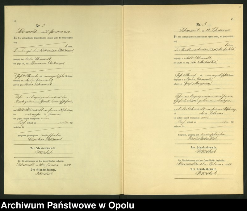 image.from.unit "Sterbe-Neben-Register Standesamts Schmardt pro 1904"