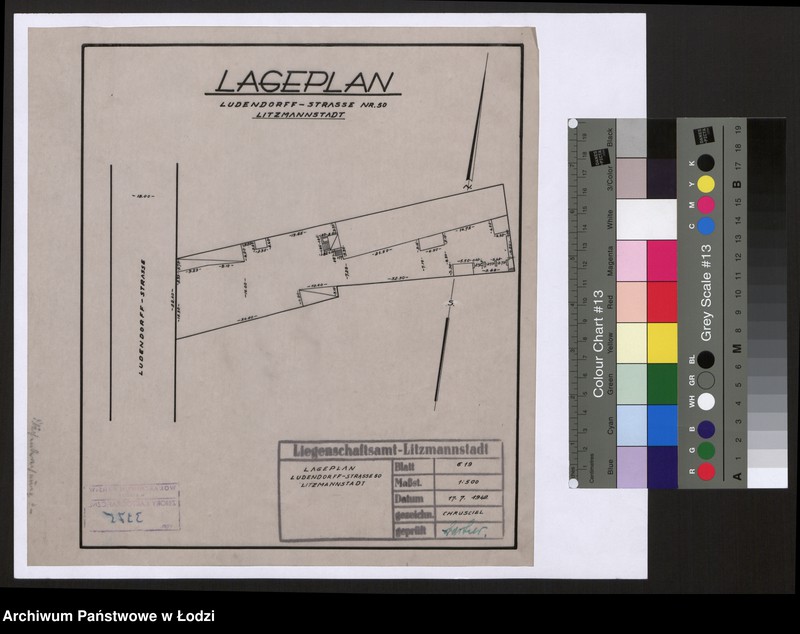 Obraz 1 z jednostki "Lageplan Ludendorff - Strasse Nr 50 Litzmannstadt"