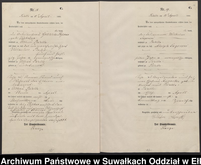 image.from.unit.number "Sterbe-Haupt-Register des Königlich Preussischen Standes-Amtes Bialla Kreis Johannisburg"