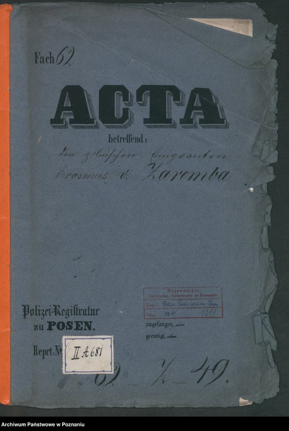 Obraz 2 z jednostki "A. betr. den polnischen Emigranten Erasmus von Zaremba"