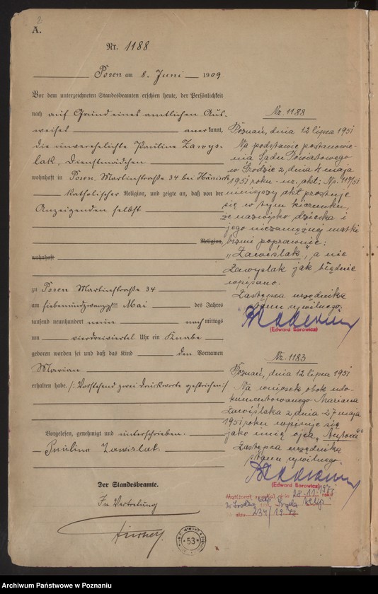 Obraz 4 z jednostki "Księga miejscowa urodzeń tom III [Rejestr główny urodzeń]"