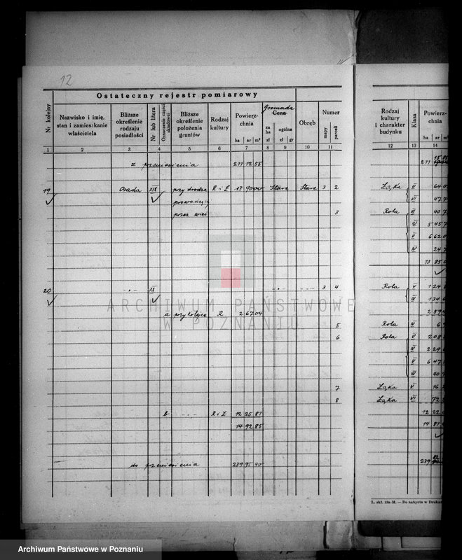 Obraz 16 z jednostki "Ostateczny rejestr pomiarowy majątku Stare powiatu wyrzyskiego"