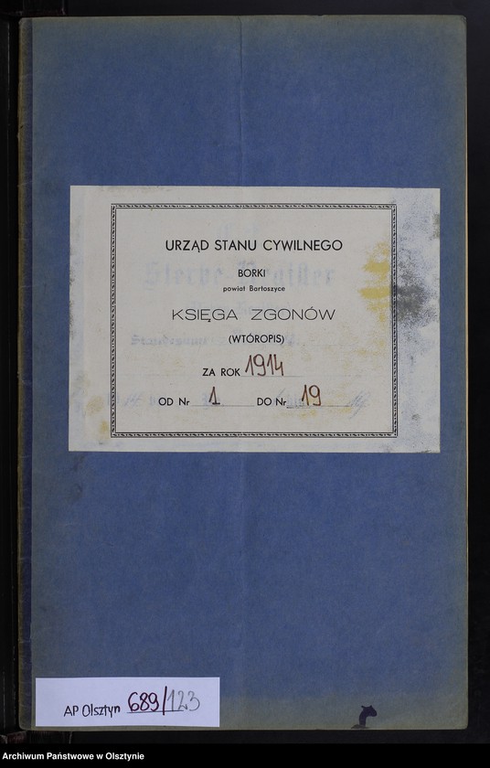 image.from.unit.number "Sterbe-Neben-Register Nr 1 - 19 [ Księga zgonów - wtóropis ]"