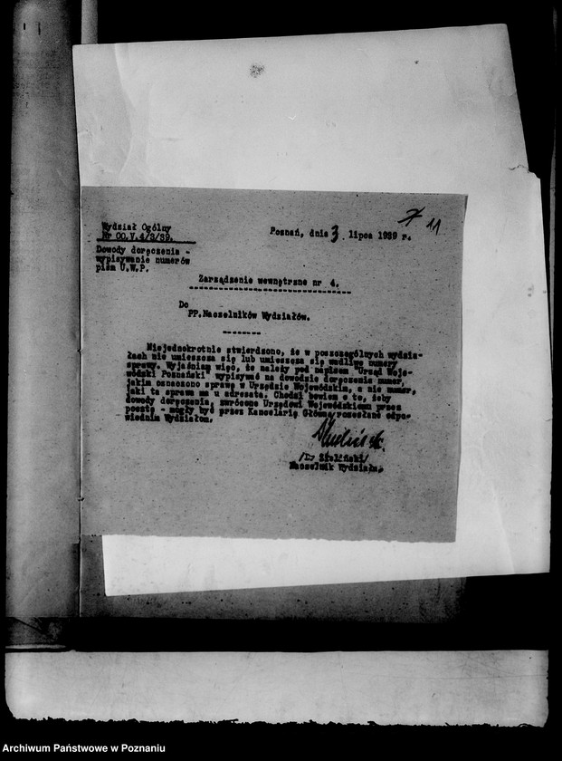 Obraz 14 z jednostki "Zbiór zarządzeń wewnętrznych i pism okólnych Urzędu Wojewódzkiego za rok 1939"