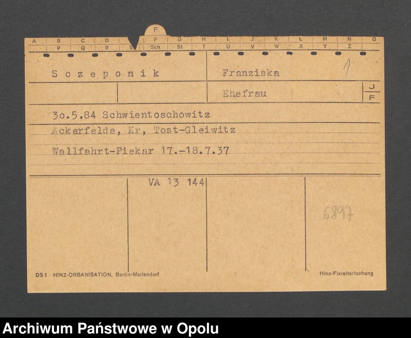 image.from.unit.number "[Sczeponik Franziska, ur. 30.5.1884 Schwientoschowitz]"