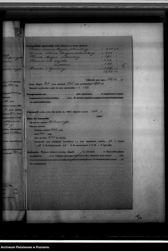 Obraz 10 z jednostki "Majątek Gryżyna pow. kościański, własność Lossow nadzór nad kotłami parowymi"