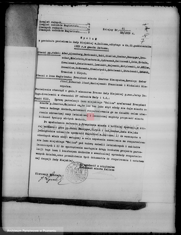 Obraz 11 z jednostki "Sprawa częściowej zmiany użytkowania 196,08 ha gruntów leśnych miasta Kalisza dla celów parcelacji letniskowej"