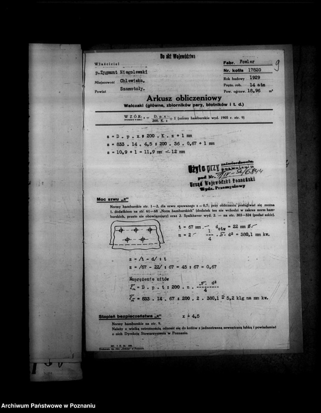 Obraz 15 z jednostki "Z. Niegolewski Chlewiska powiat szamotulski gospodarstwo rolne nr woj. kotła 6844"