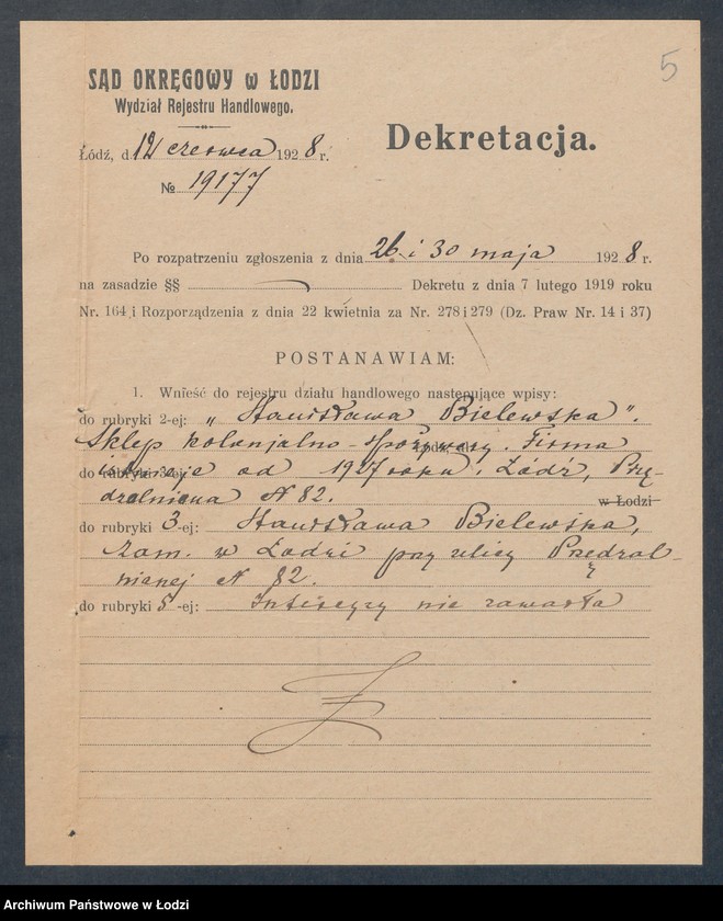 Obraz 7 z jednostki "Stanisława Bielawska – sklep kolonialno-spożywczy"