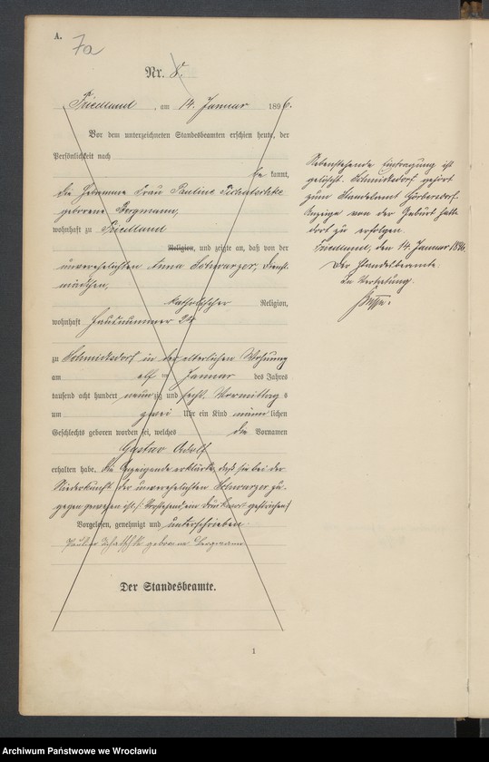 image.from.unit.number "Księga urodzeń USC Mieroszów (Friedland) 1896"