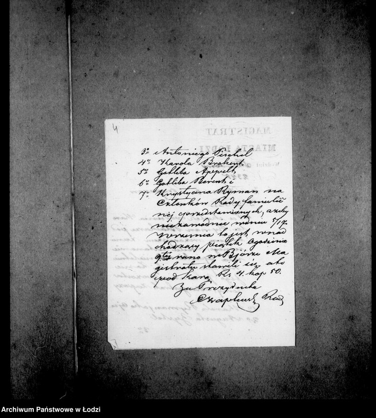 Obraz 8 z jednostki "Akta tyczące się ustanowienia opieki nad nieletnimi Pauliną i Matyldą Ryman po zmarłej Johannie z Zystlów Ryman"