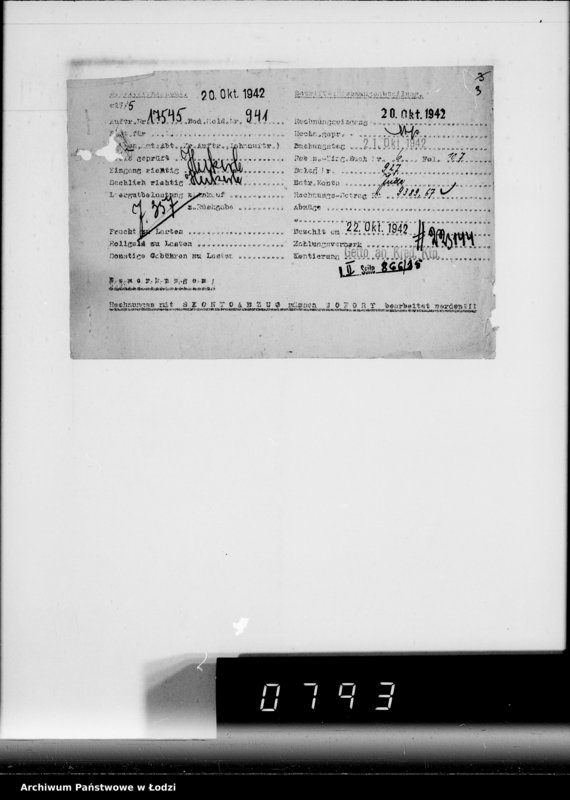 image.from.unit.number "Lebensmitteleinkauf. Aufträge, [Lieferscheinen und Rechnungen] 17526-17545. [Zamówienia i dostawa ziemiopłodów do Getta]"