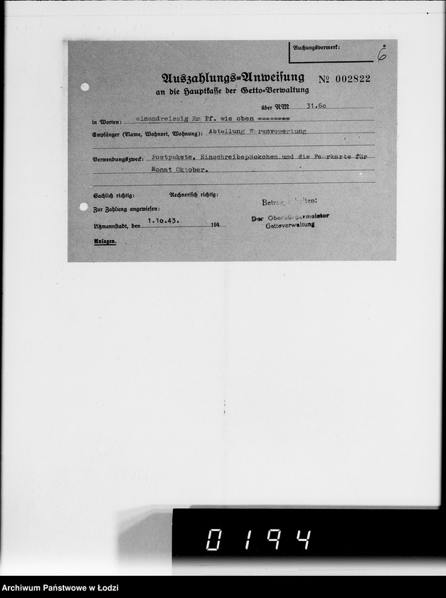 Obraz 10 z jednostki "Einnahme Anweisungen"