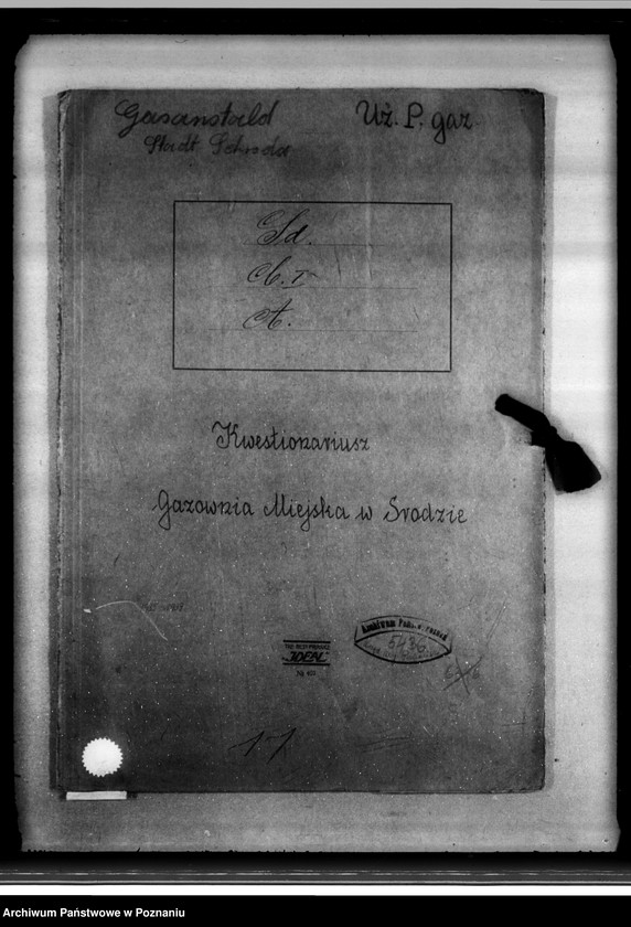 Obraz 4 z jednostki "Kwestionariusz Gazowni Miejskiej w Środzie"