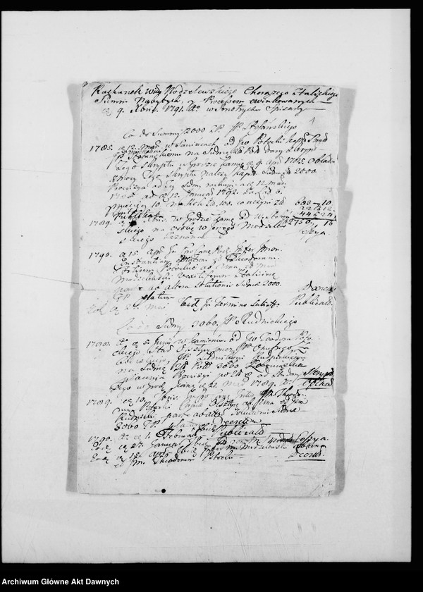 image.from.unit.number "Wykaz sum nabytych od różnych osób oraz procesem ewinkowanych przez chorążego halickiego, Jerzego Modzelewskiego... spisany w Smotryczu. 1791.XII.09 Smotrycz"