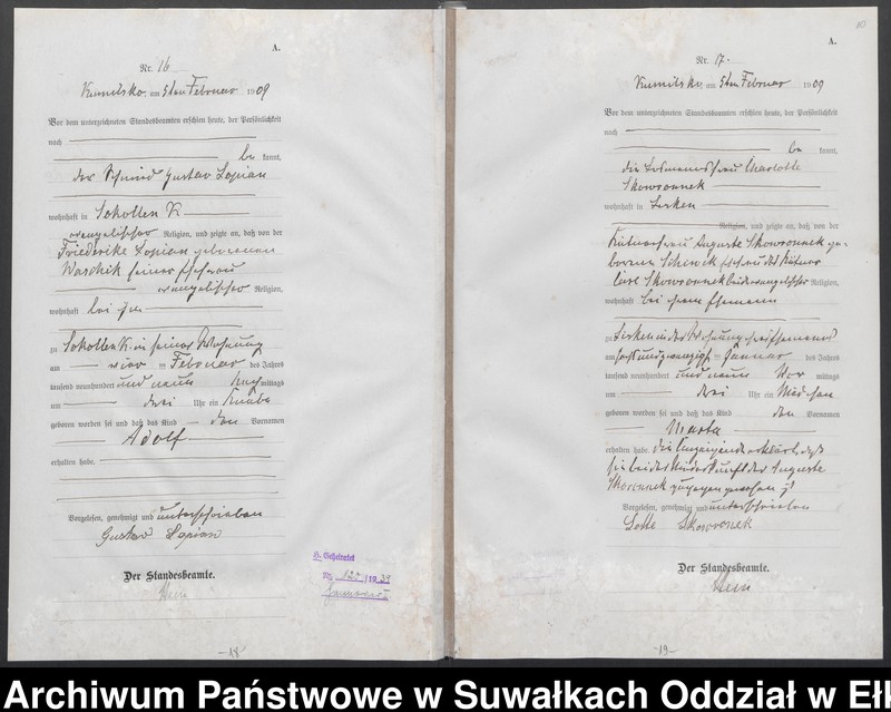 image.from.unit.number "[Geburts-Haupt-Register des Königlichen Preussischen Standes-Amtes Kumilsko Kreis Johannisburg]"