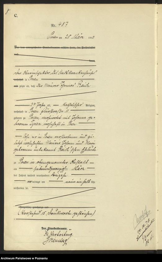 Obraz 10 z jednostki "Księga miejscowa zgonów tom II [Rejestr główny zgonów]"