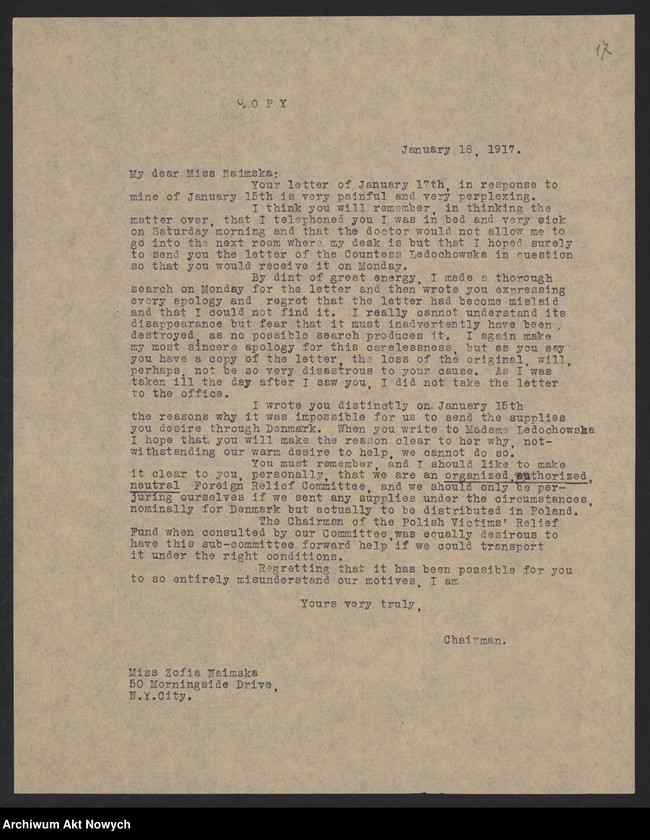 image.from.unit.number "Unit No. 7, The Comforts Committee of the Navy League and Clothing Committee of the Polish Victims Relief Fund Associated. Lista członków. Zarys działalności. Korespondencja"