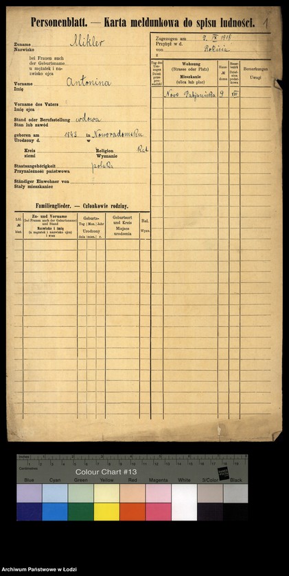 Obraz 3 z jednostki "[Spis ludności Łodzi] Mikler - Mikołajczyk"