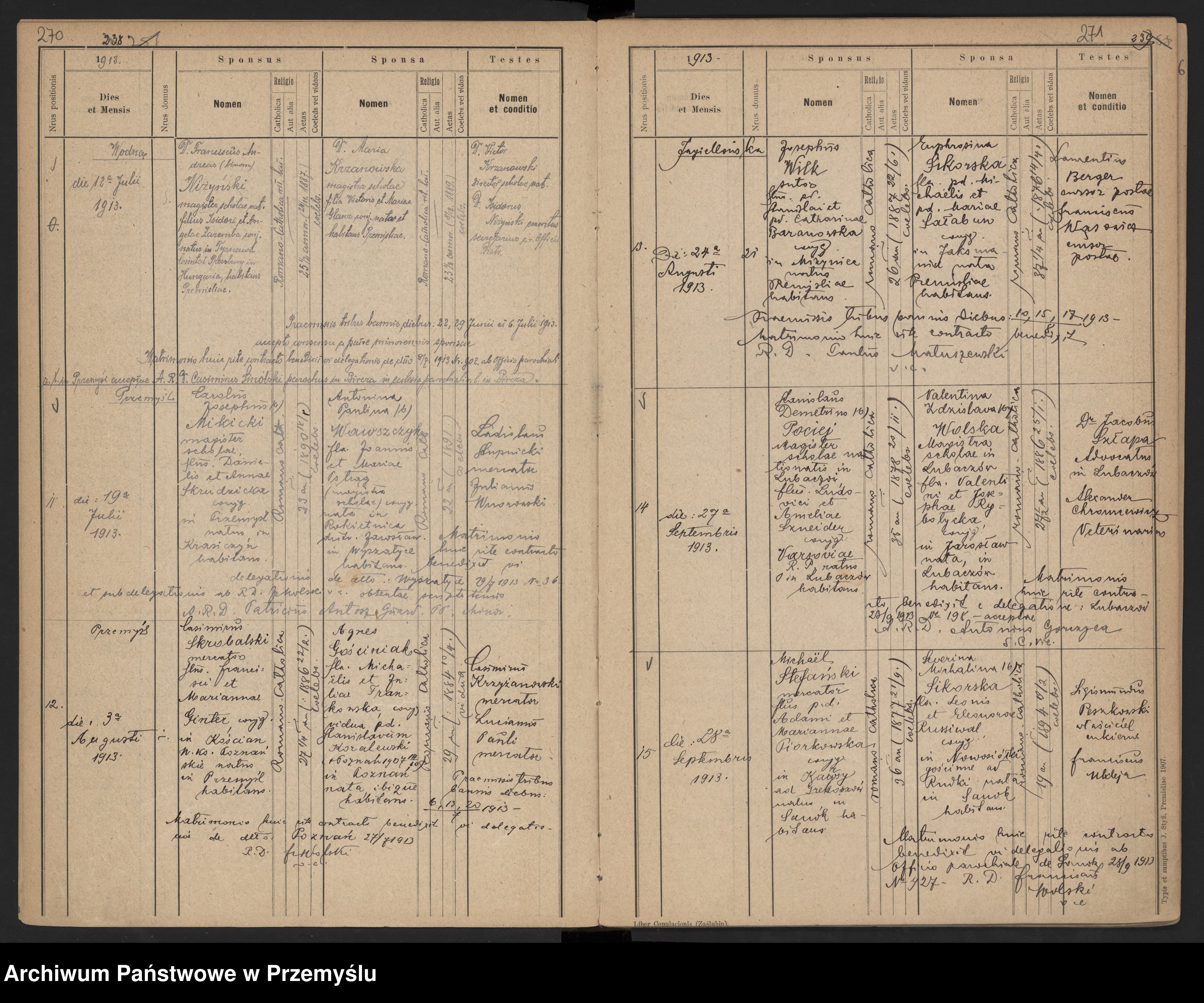 Skan z jednostki: Księga małżeństw Przemyśl Miasto 1890-1919; Księga zgonów Przemyśl Miasto 1891-1919