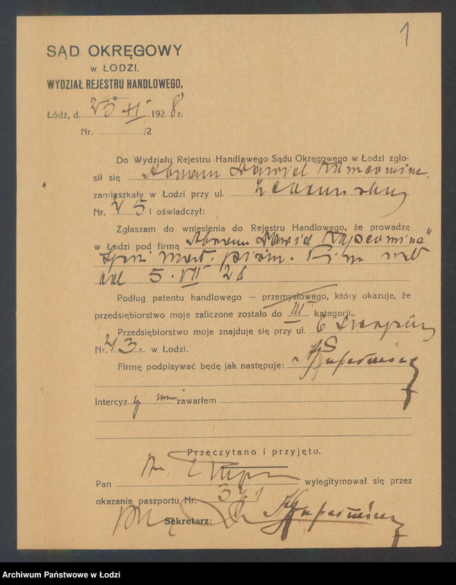 Obraz 3 z jednostki "Abram Dawid Kupermin – sprzedaż materiałów piśmiennych"