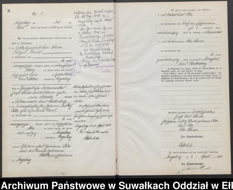 image.from.unit.number "Heiraths-Neben-Register des Preussischen Standes-Amtes Angerburg Kreis Angerburg"