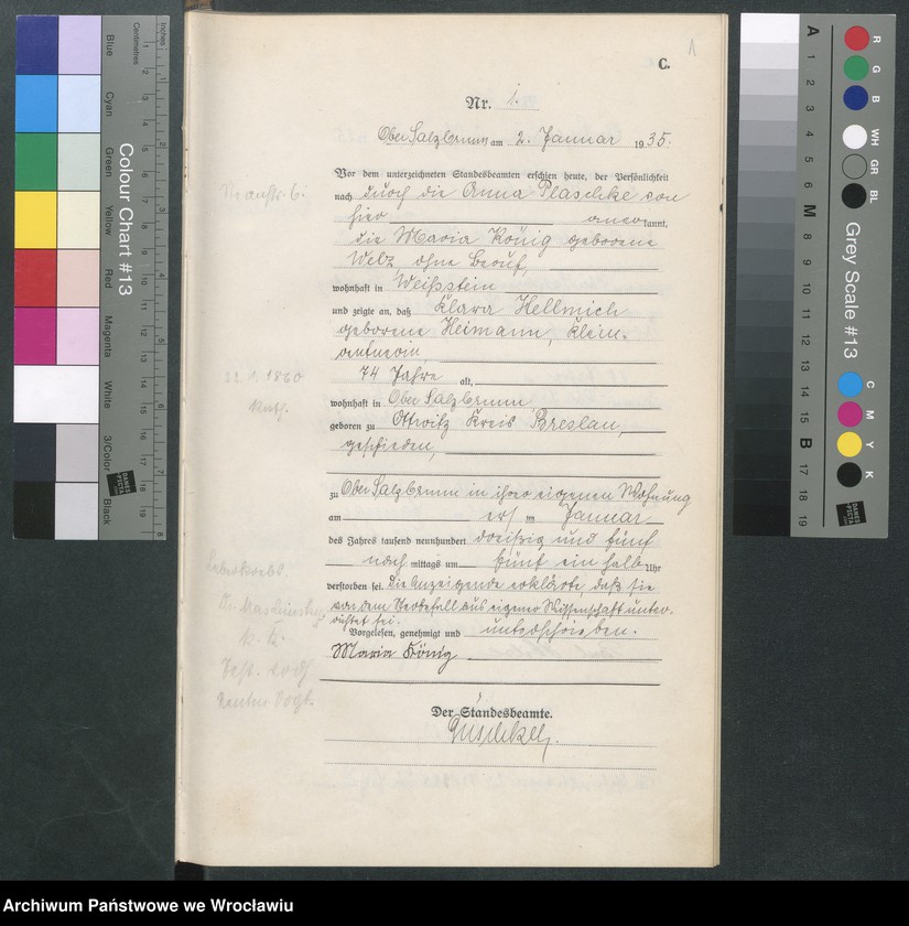 Obraz 4 z jednostki "Sterbe-Haupt-Register Ober Salzbrunn (Szczawno-Zdrój) 1934"