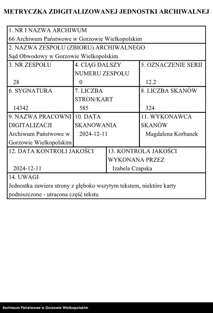 image.from.unit.number "Duplikate der Kirchenbücher von der Parochie Alexandersdorf: Eichführ (Osetnica,Dębiniec), Alexandersdorf (Gościnowo), Morrn (Murzynowo), Pollychen (Stare Polichno), Johanneswunsch (Dobrojewo)"