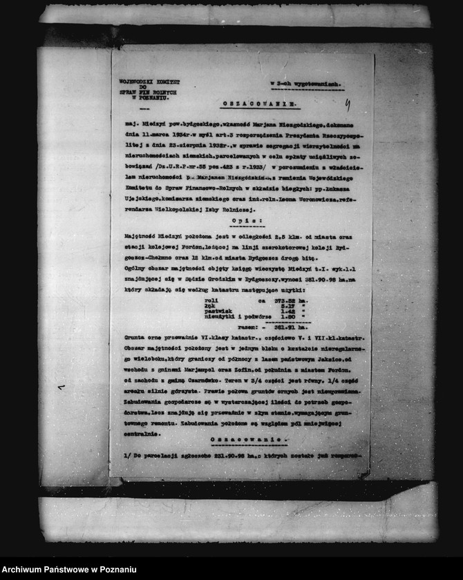 Obraz 8 z jednostki "Majątek Miedzyń powiatu bydgoskiego parcelacja oddłużeniowa"