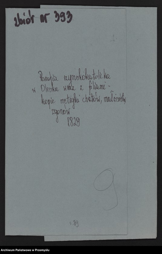 image.from.unit.number "[Odpisy ksiąg urodzeń, małżeństw, zgonów parafii rzymskokatolickiej Olesko z 1829 roku]"