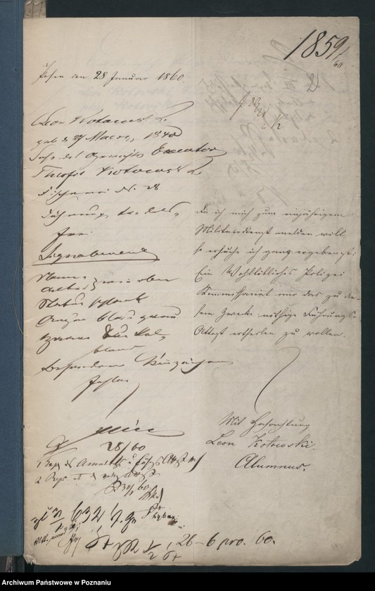 Obraz 5 z jednostki "A. betr. Leon Kotowski, Stud. phil. aus Breslau"