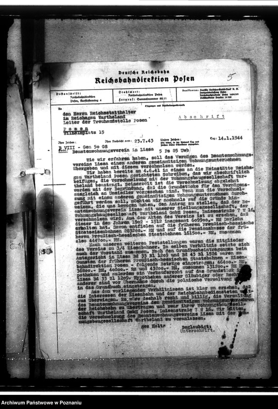 Obraz 9 z jednostki "Beamtenwohnungsverein in Lissa (Leszno)"